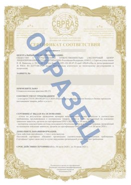 Образец Сертификат СТО 01.064.00220722.2-2020 Сосновый Бор Сертификат СТО 01.064.00220722.2-2020 